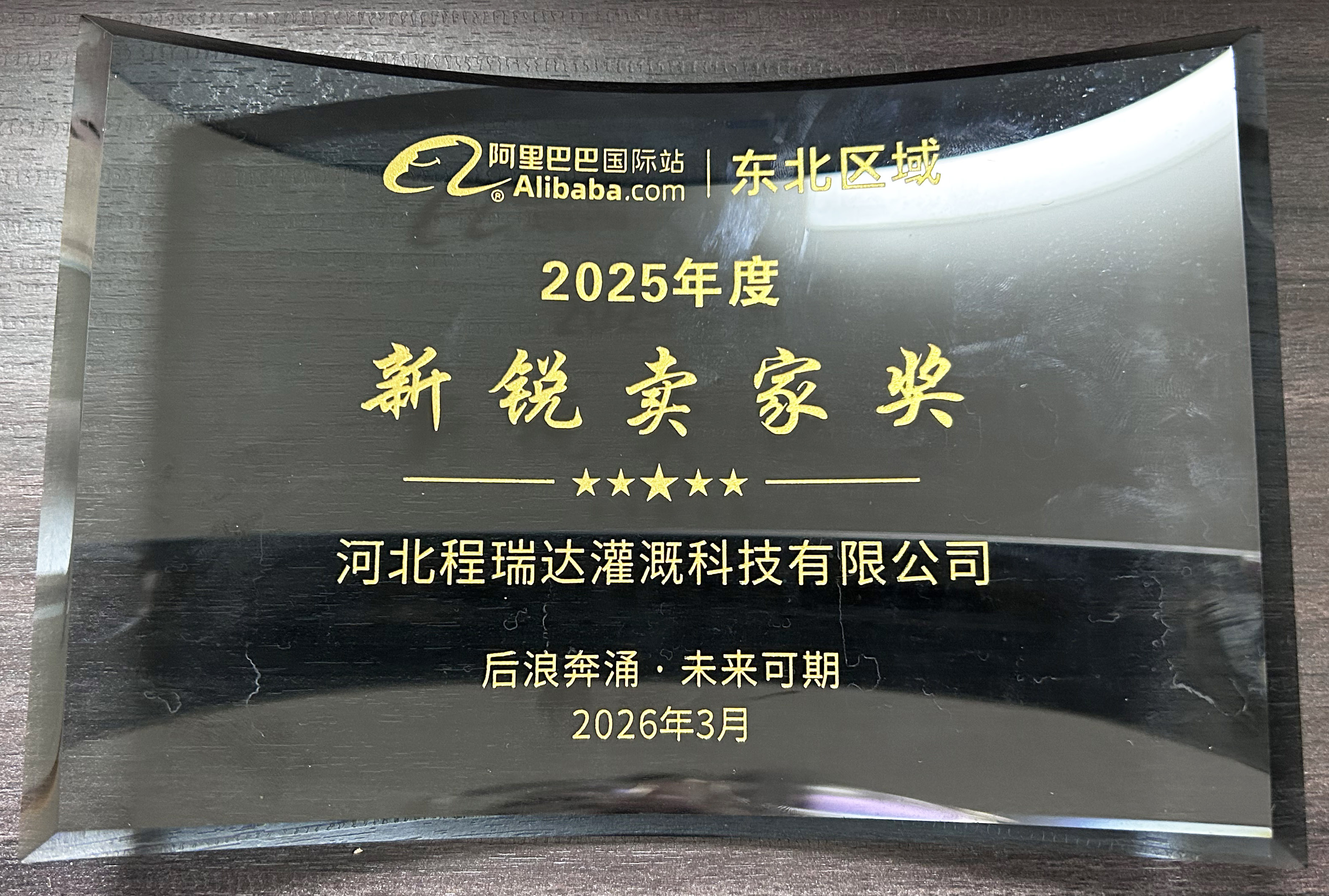 平凉程瑞达灌溉 | 荣获阿里国际站新锐卖家奖